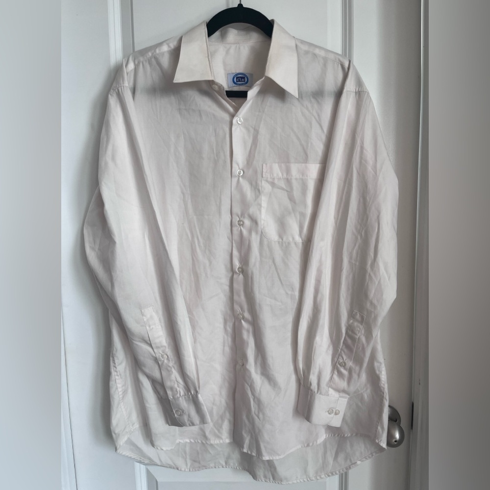 Custom Tailored Men's ivory color  Dress Shirt size XL